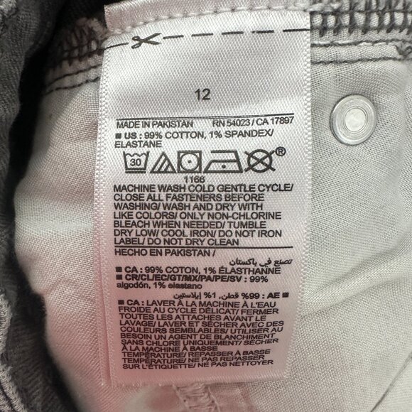 Old Navy High Rise OG Loose Distressed Button Fly Raw Hem Women size 12 Gray Jea - Picture 4 of 5